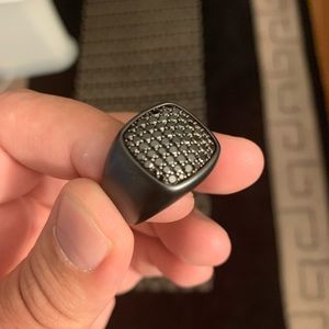 Black Diamond Signet Ring